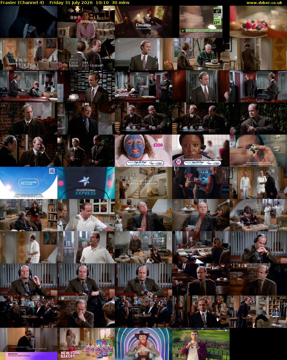 Frasier (Channel 4) Friday 31 July 2026 10:10 - 10:40