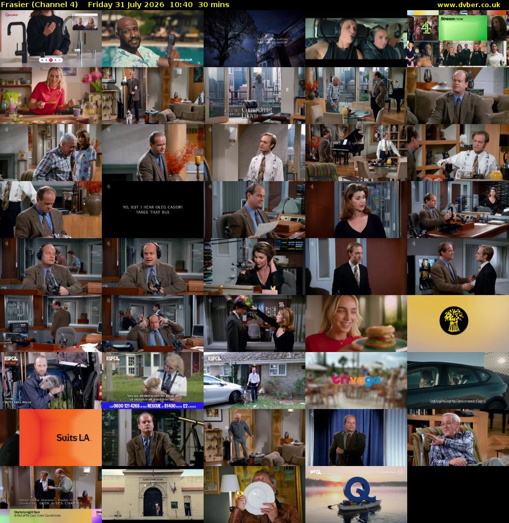 Frasier (Channel 4) Friday 31 July 2026 10:40 - 11:10