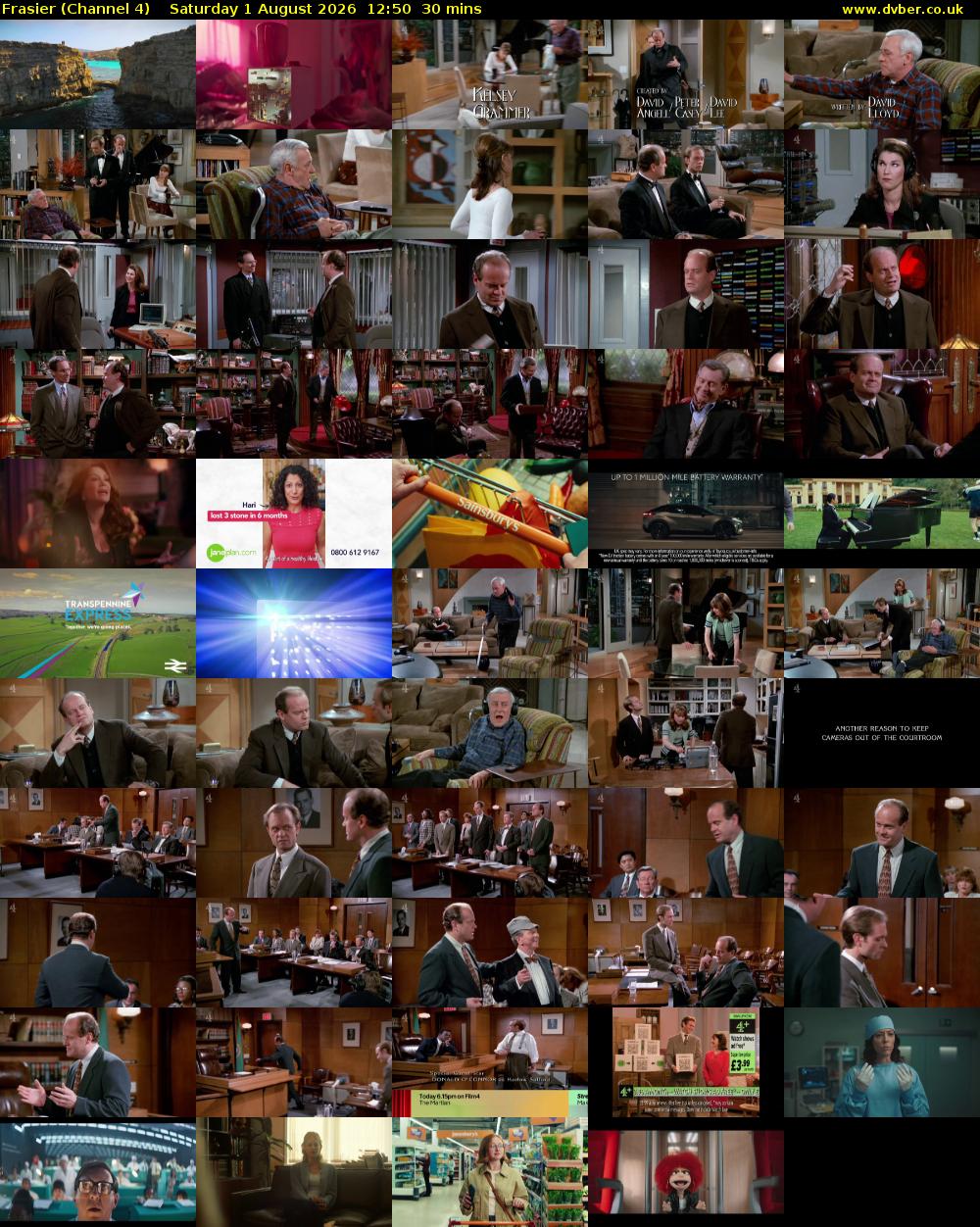 Frasier (Channel 4) Saturday 1 August 2026 12:50 - 13:20