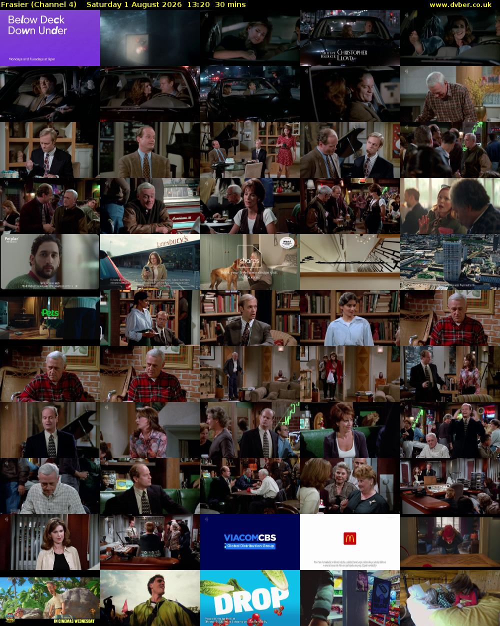 Frasier (Channel 4) Saturday 1 August 2026 13:20 - 13:50