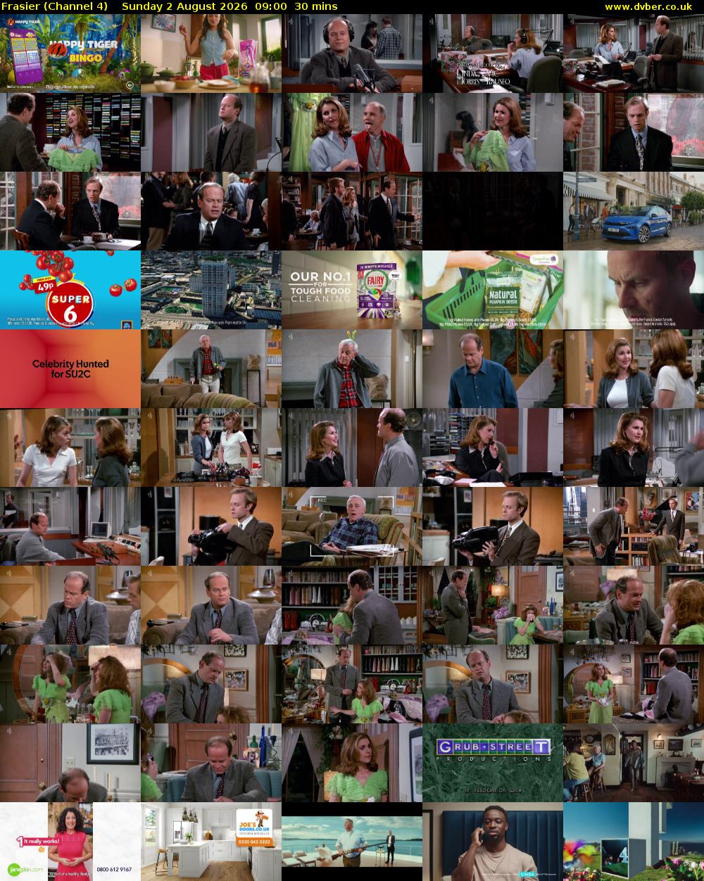 Frasier (Channel 4) Sunday 2 August 2026 09:00 - 09:30