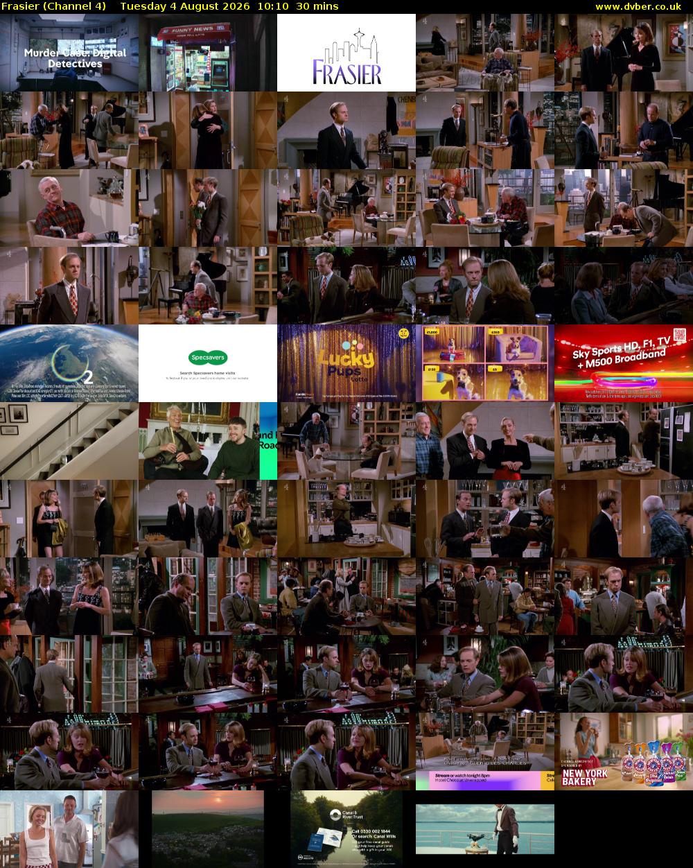 Frasier (Channel 4) Tuesday 4 August 2026 10:10 - 10:40