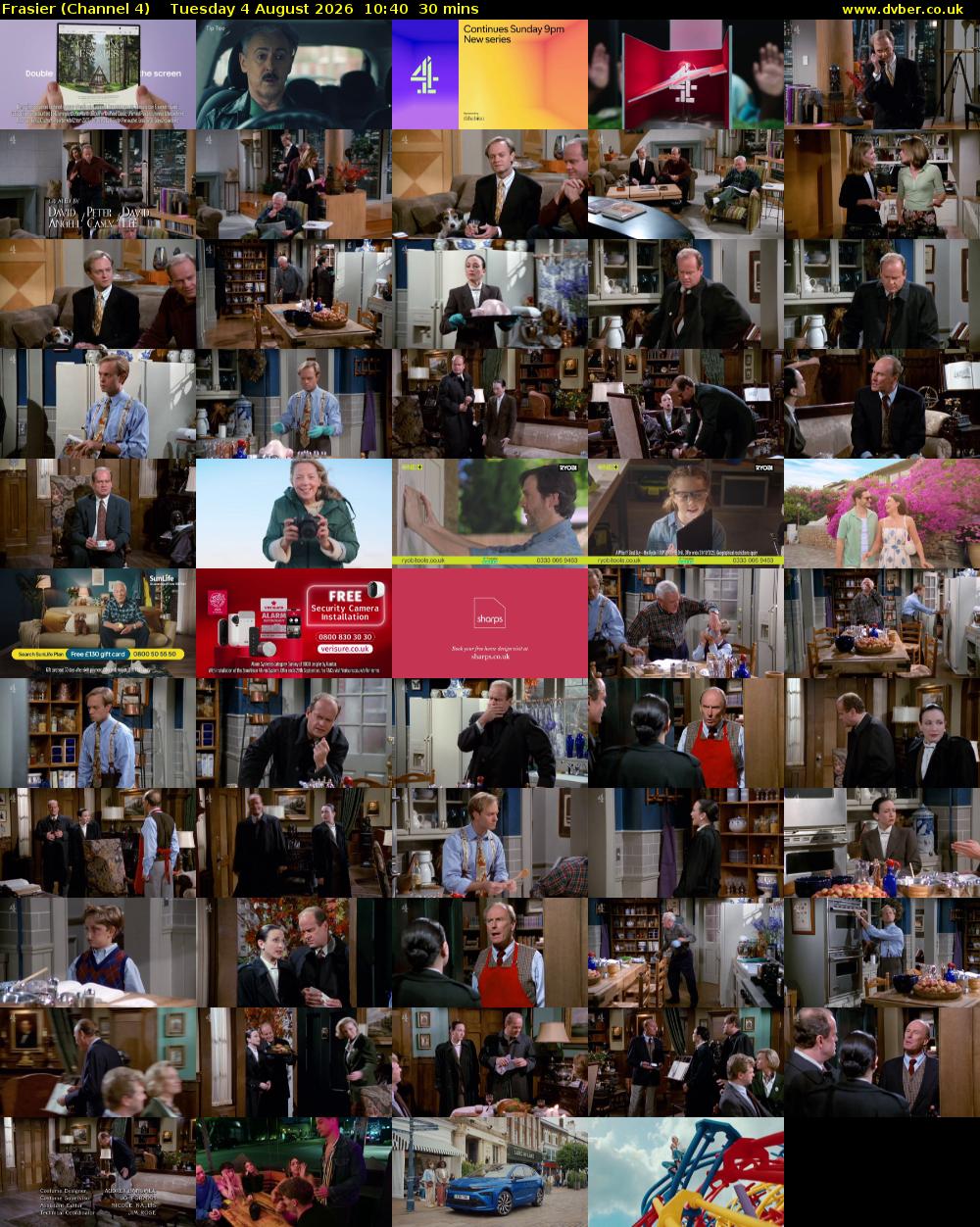 Frasier (Channel 4) Tuesday 4 August 2026 10:40 - 11:10
