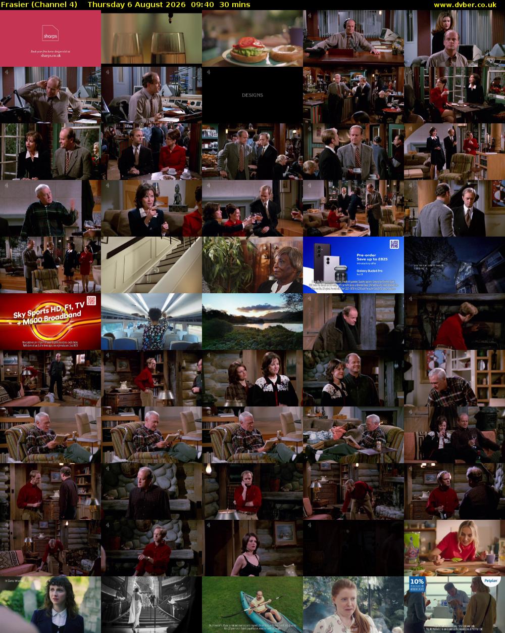 Frasier (Channel 4) Thursday 6 August 2026 09:40 - 10:10