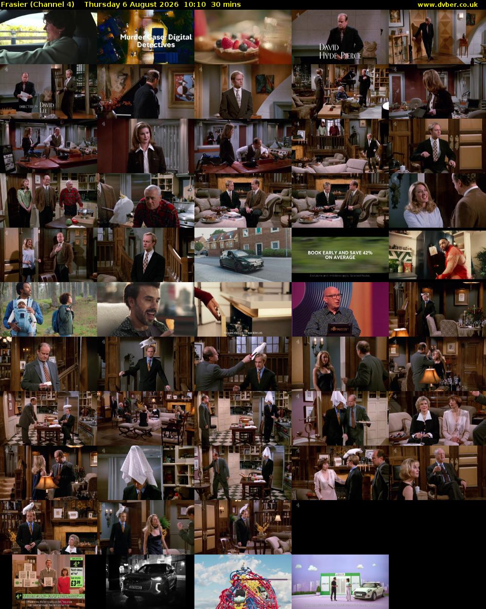 Frasier (Channel 4) Thursday 6 August 2026 10:10 - 10:40