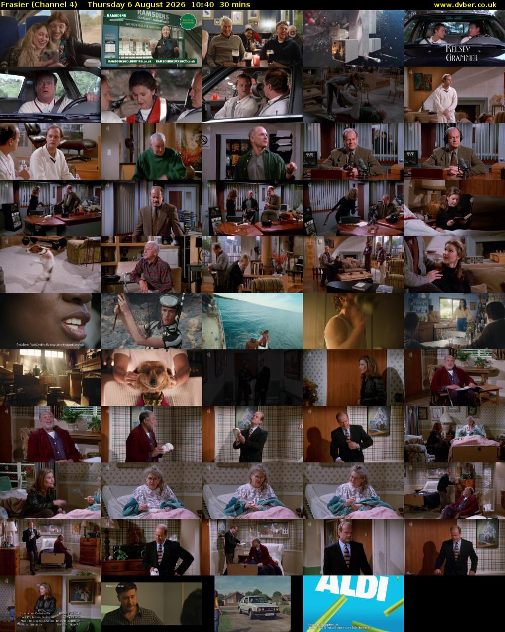Frasier (Channel 4) Thursday 6 August 2026 10:40 - 11:10