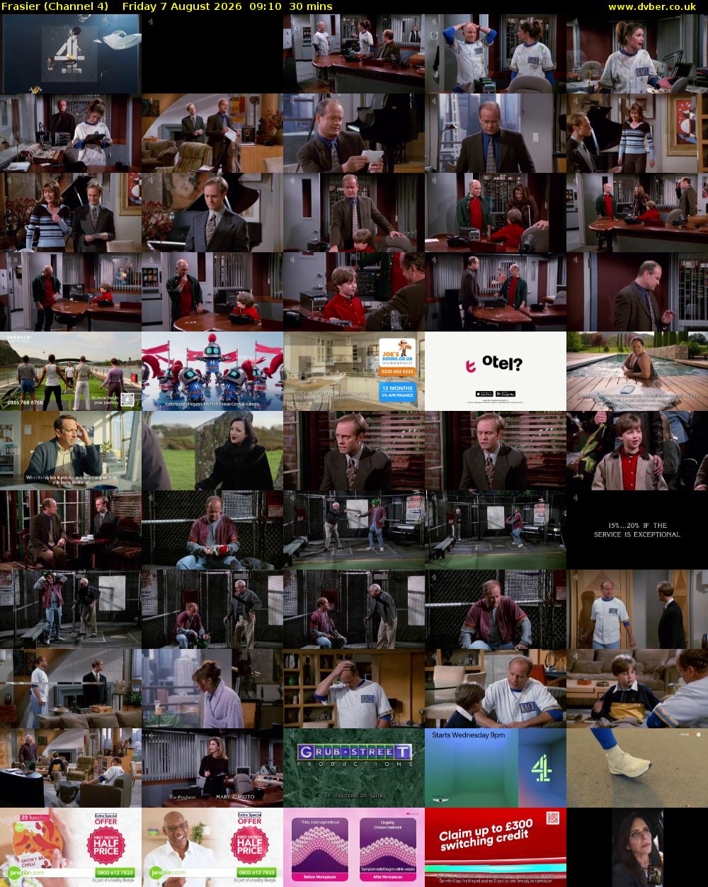 Frasier (Channel 4) Friday 7 August 2026 09:10 - 09:40