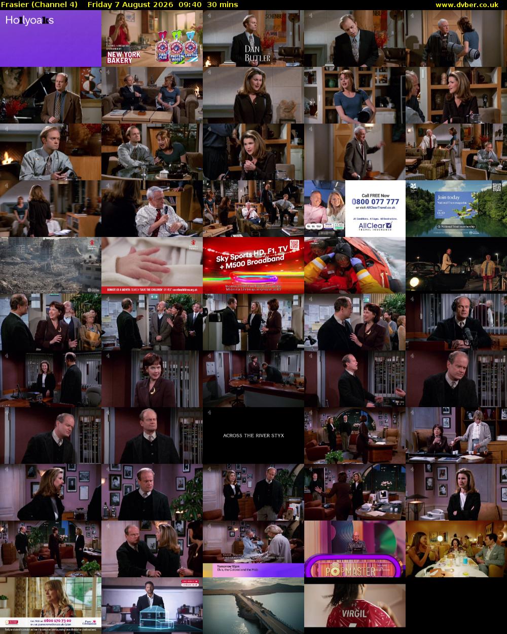 Frasier (Channel 4) Friday 7 August 2026 09:40 - 10:10