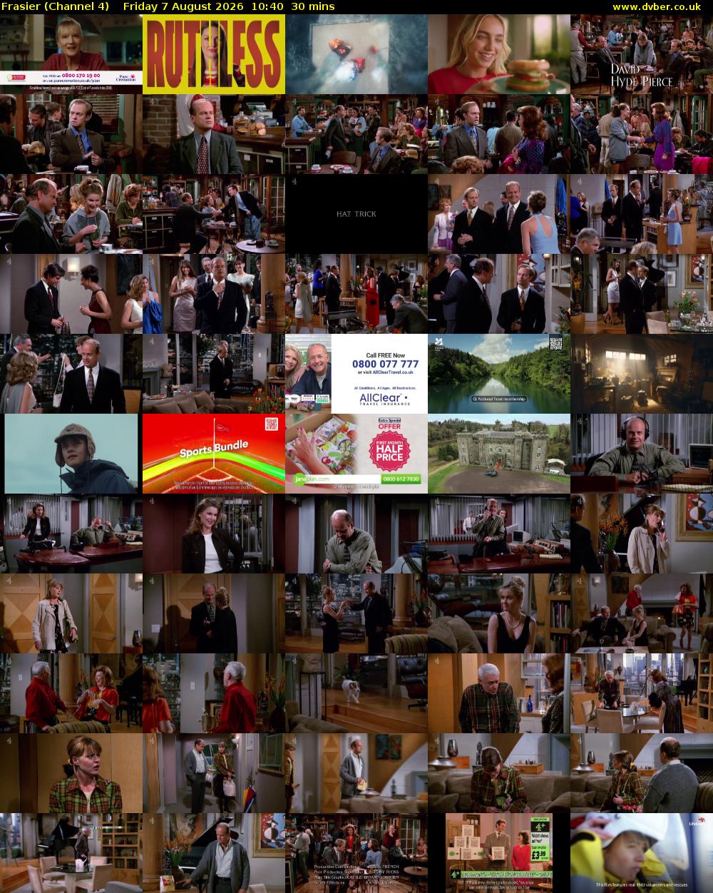 Frasier (Channel 4) Friday 7 August 2026 10:40 - 11:10