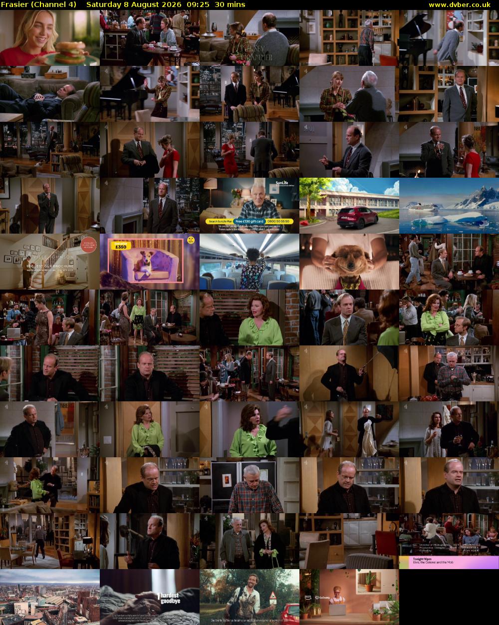 Frasier (Channel 4) Saturday 8 August 2026 09:25 - 09:55