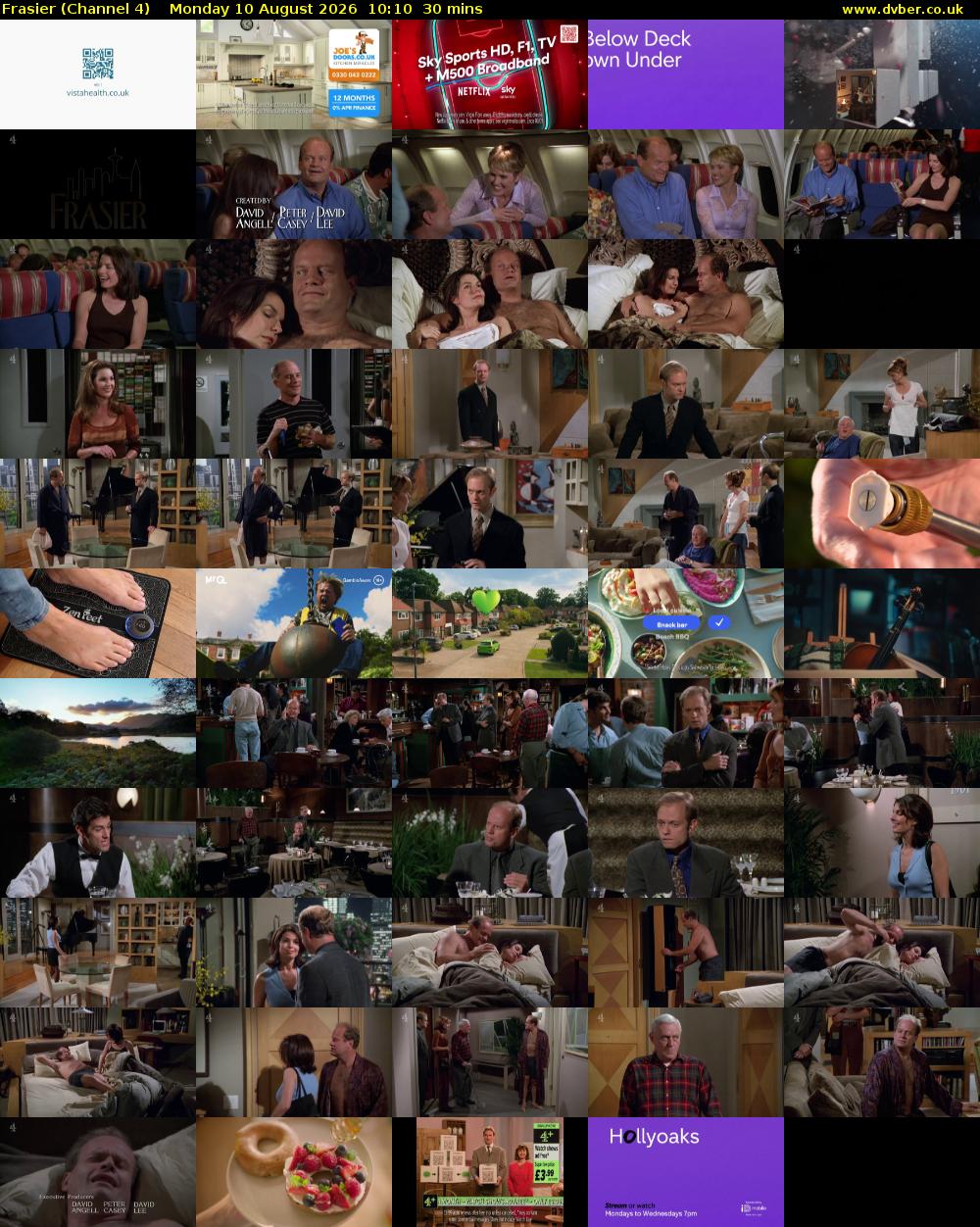 Frasier (Channel 4) Monday 10 August 2026 10:10 - 10:40