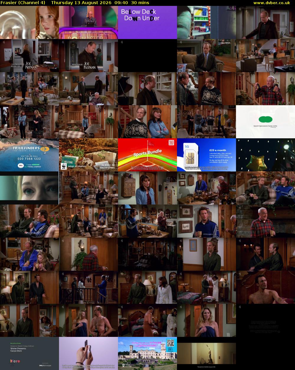 Frasier (Channel 4) Thursday 13 August 2026 09:40 - 10:10