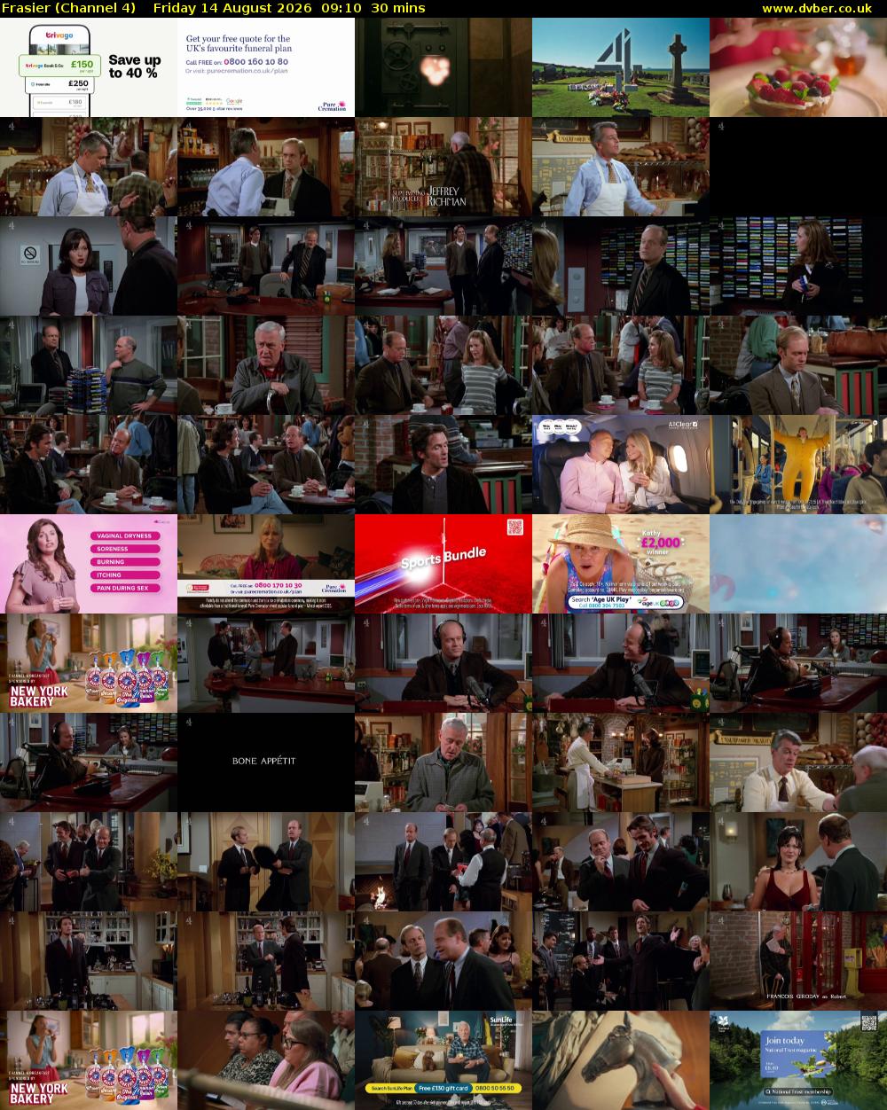 Frasier (Channel 4) Friday 14 August 2026 09:10 - 09:40