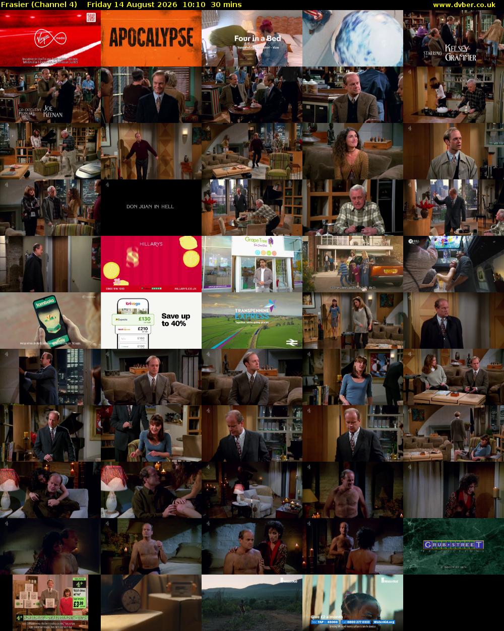 Frasier (Channel 4) Friday 14 August 2026 10:10 - 10:40