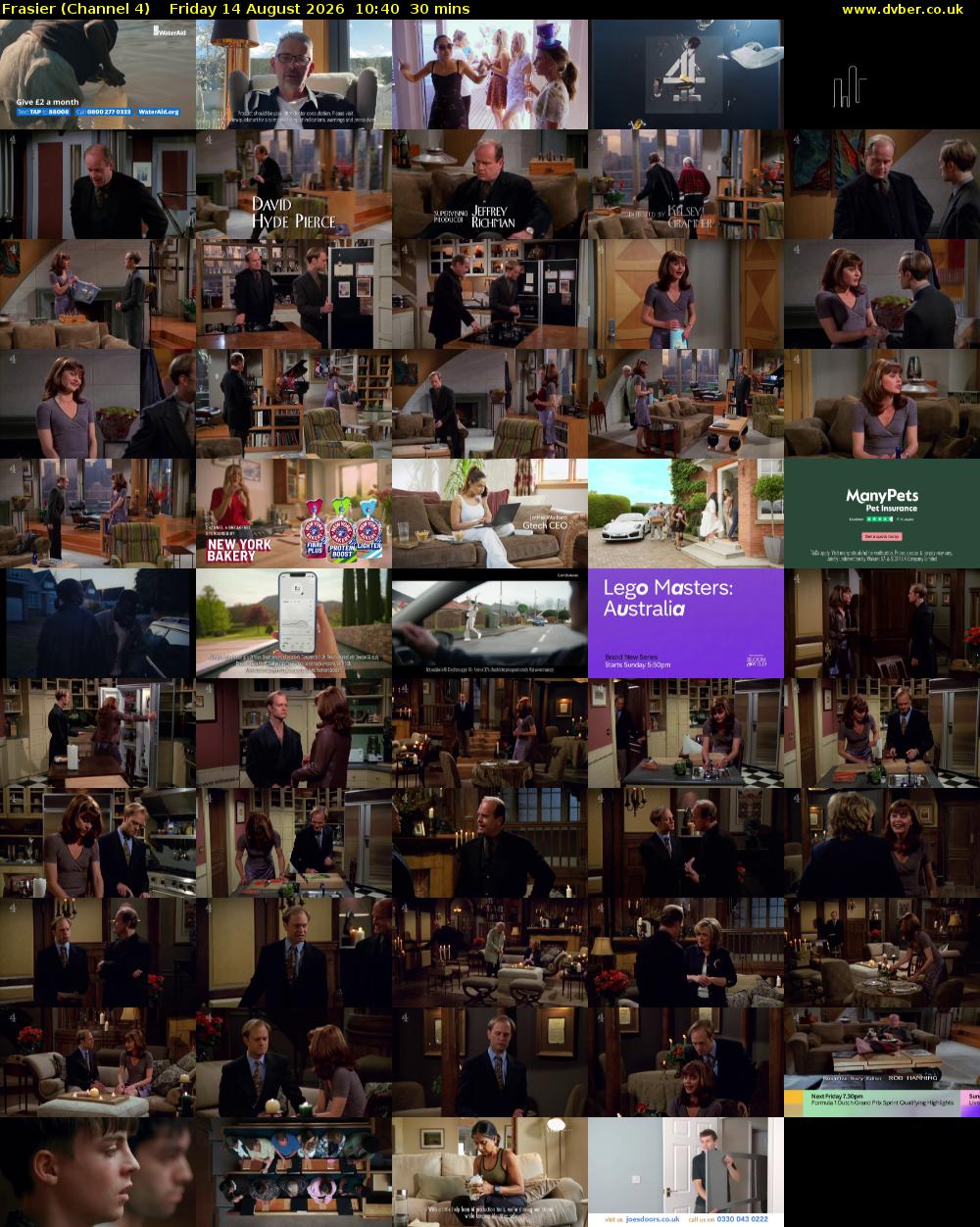 Frasier (Channel 4) Friday 14 August 2026 10:40 - 11:10
