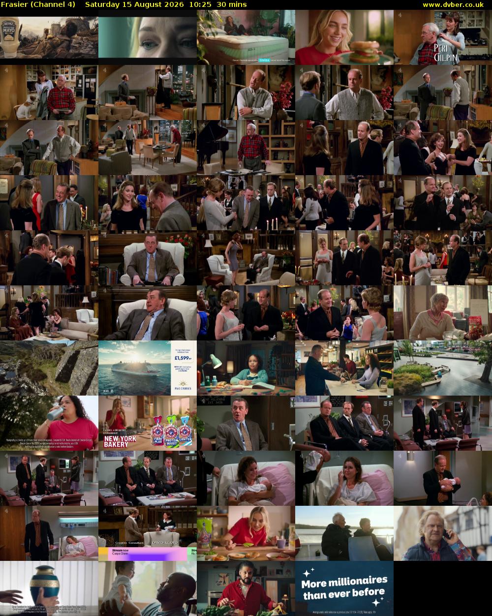 Frasier (Channel 4) Saturday 15 August 2026 10:25 - 10:55