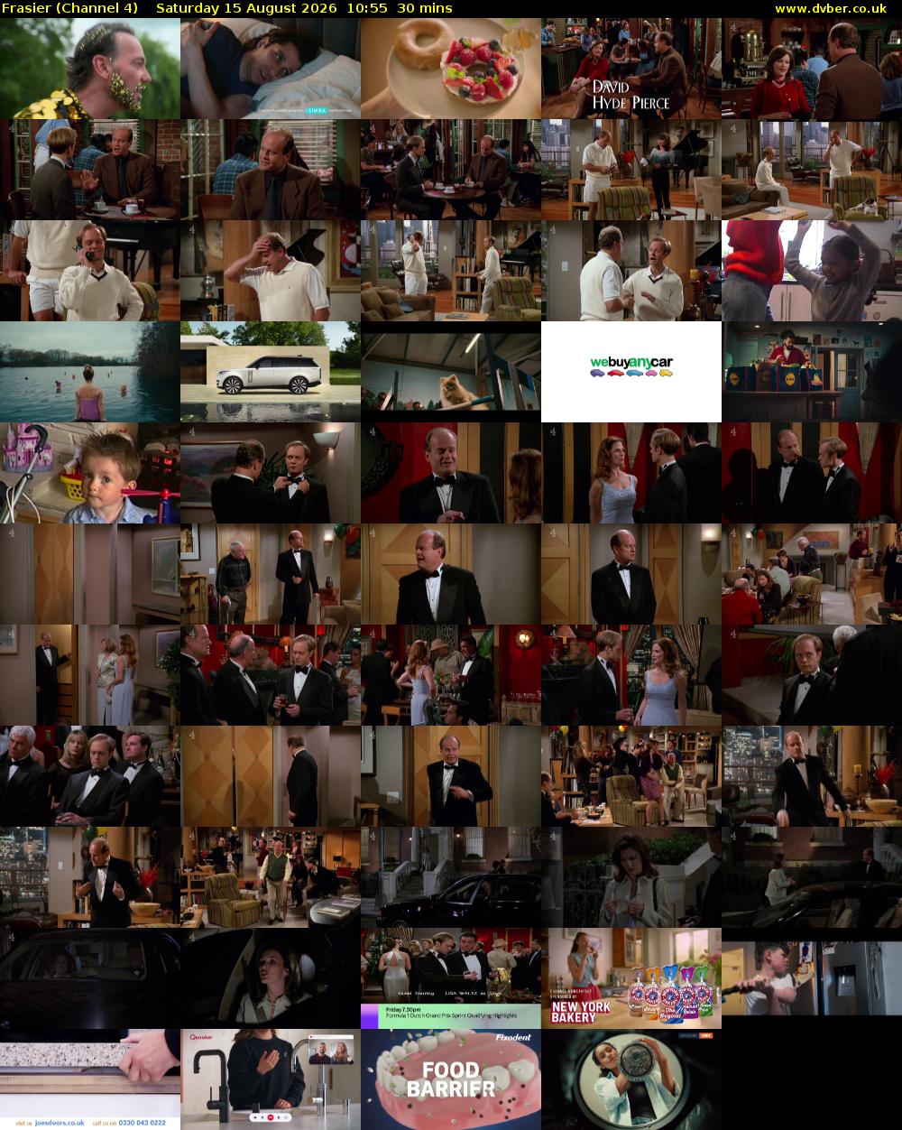Frasier (Channel 4) Saturday 15 August 2026 10:55 - 11:25