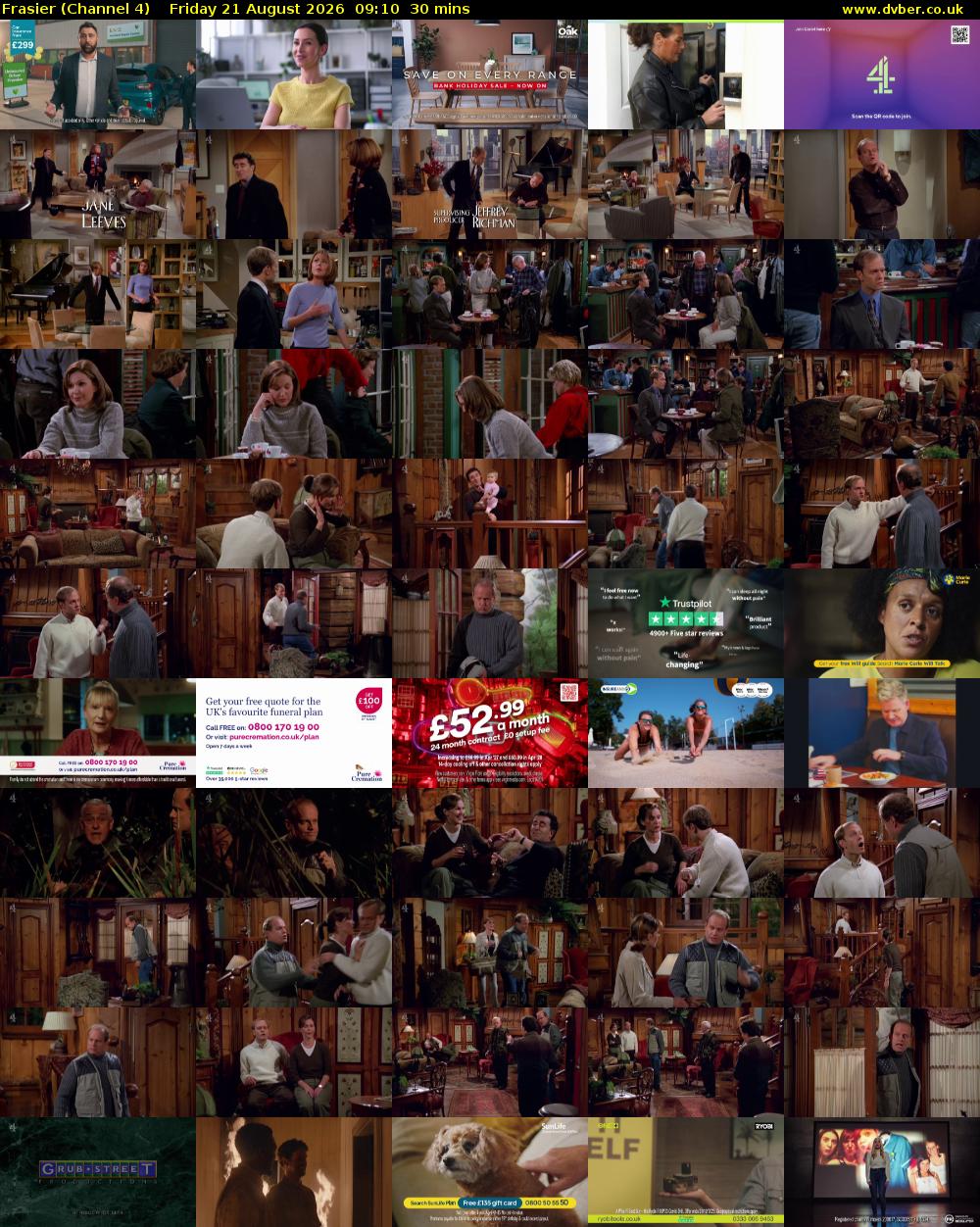Frasier (Channel 4) Friday 21 August 2026 09:10 - 09:40