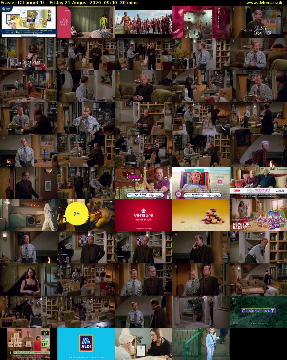 Frasier (Channel 4) Friday 21 August 2026 09:40 - 10:10