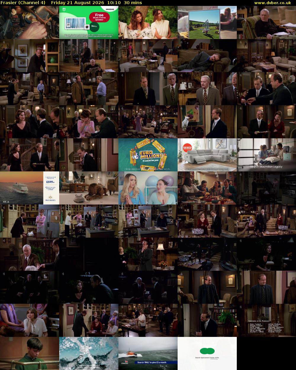 Frasier (Channel 4) Friday 21 August 2026 10:10 - 10:40