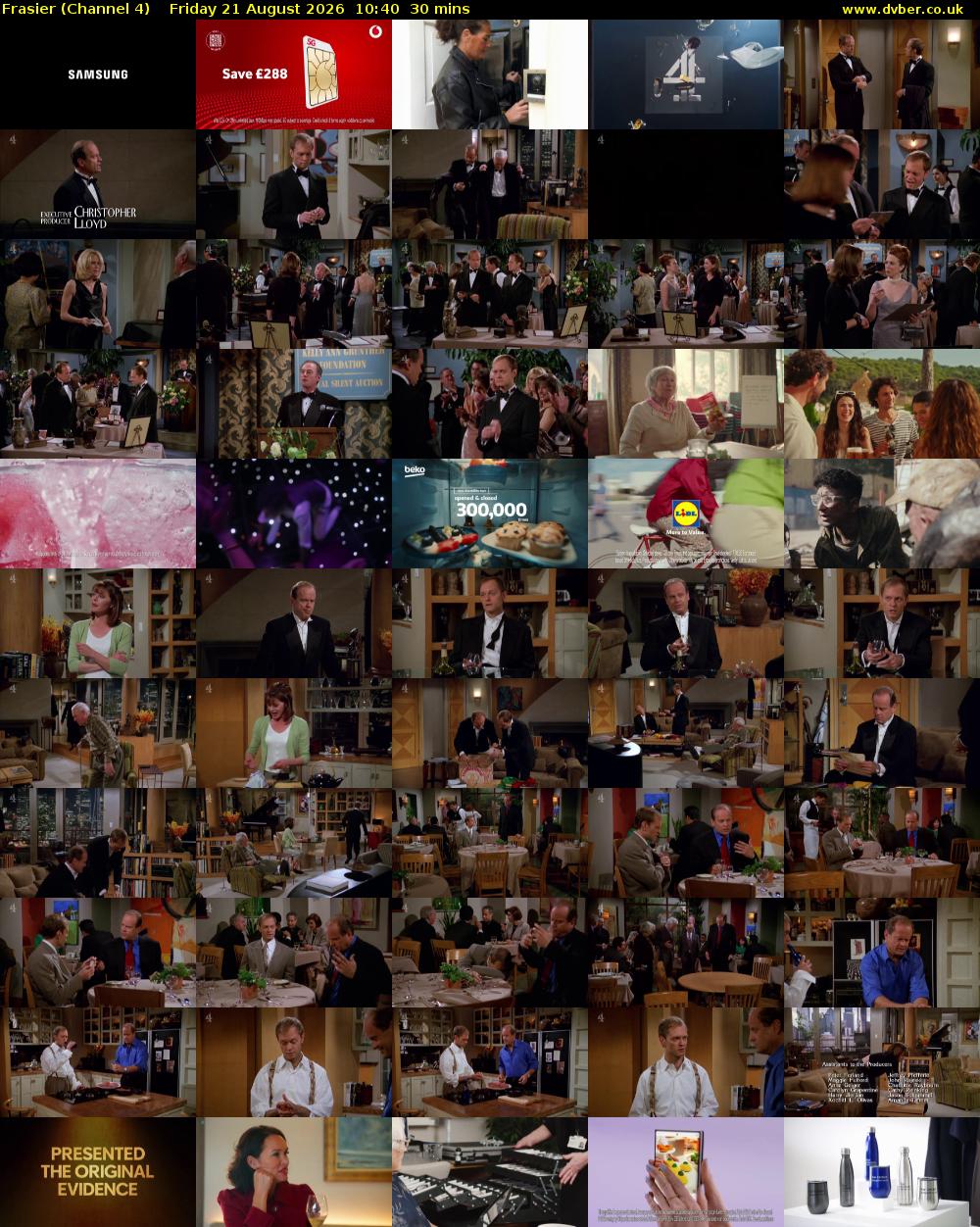 Frasier (Channel 4) Friday 21 August 2026 10:40 - 11:10