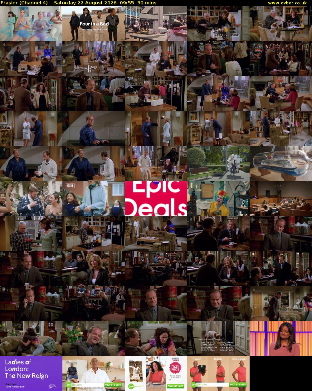 Frasier (Channel 4) Saturday 22 August 2026 09:55 - 10:25