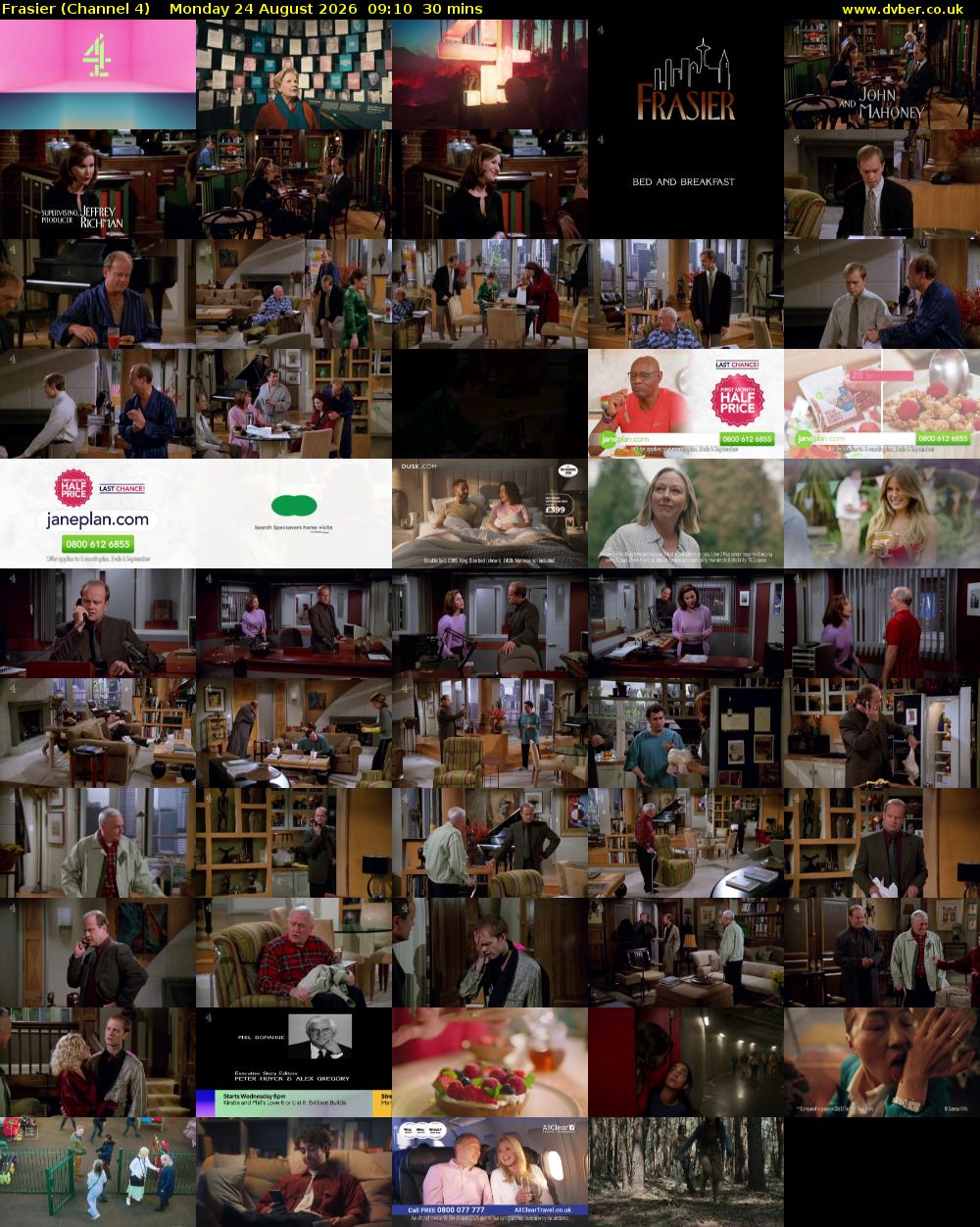 Frasier (Channel 4) Monday 24 August 2026 09:10 - 09:40