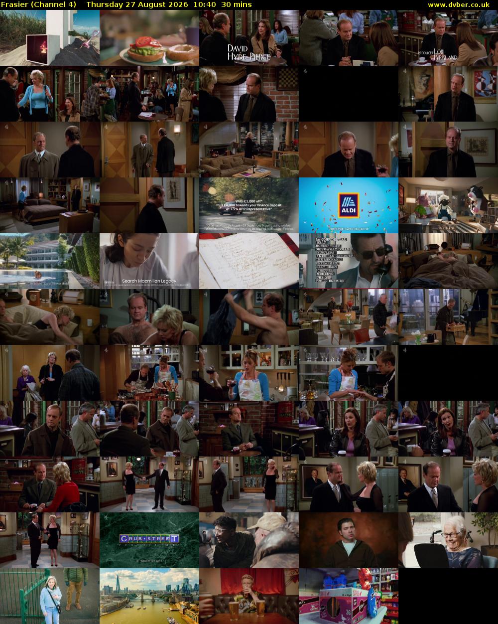 Frasier (Channel 4) Thursday 27 August 2026 10:40 - 11:10