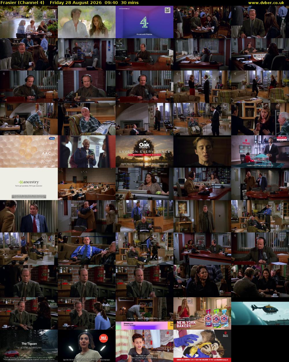 Frasier (Channel 4) Friday 28 August 2026 09:40 - 10:10