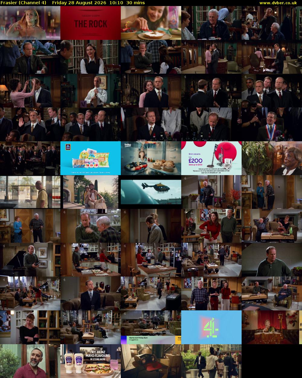 Frasier (Channel 4) Friday 28 August 2026 10:10 - 10:40