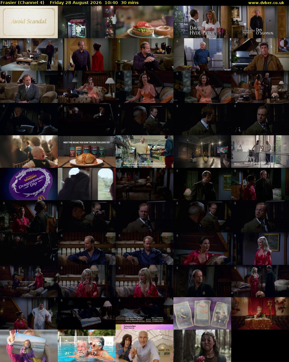 Frasier (Channel 4) Friday 28 August 2026 10:40 - 11:10