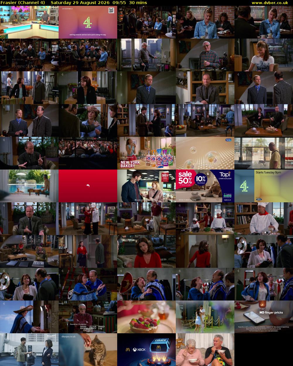 Frasier (Channel 4) Saturday 29 August 2026 09:55 - 10:25