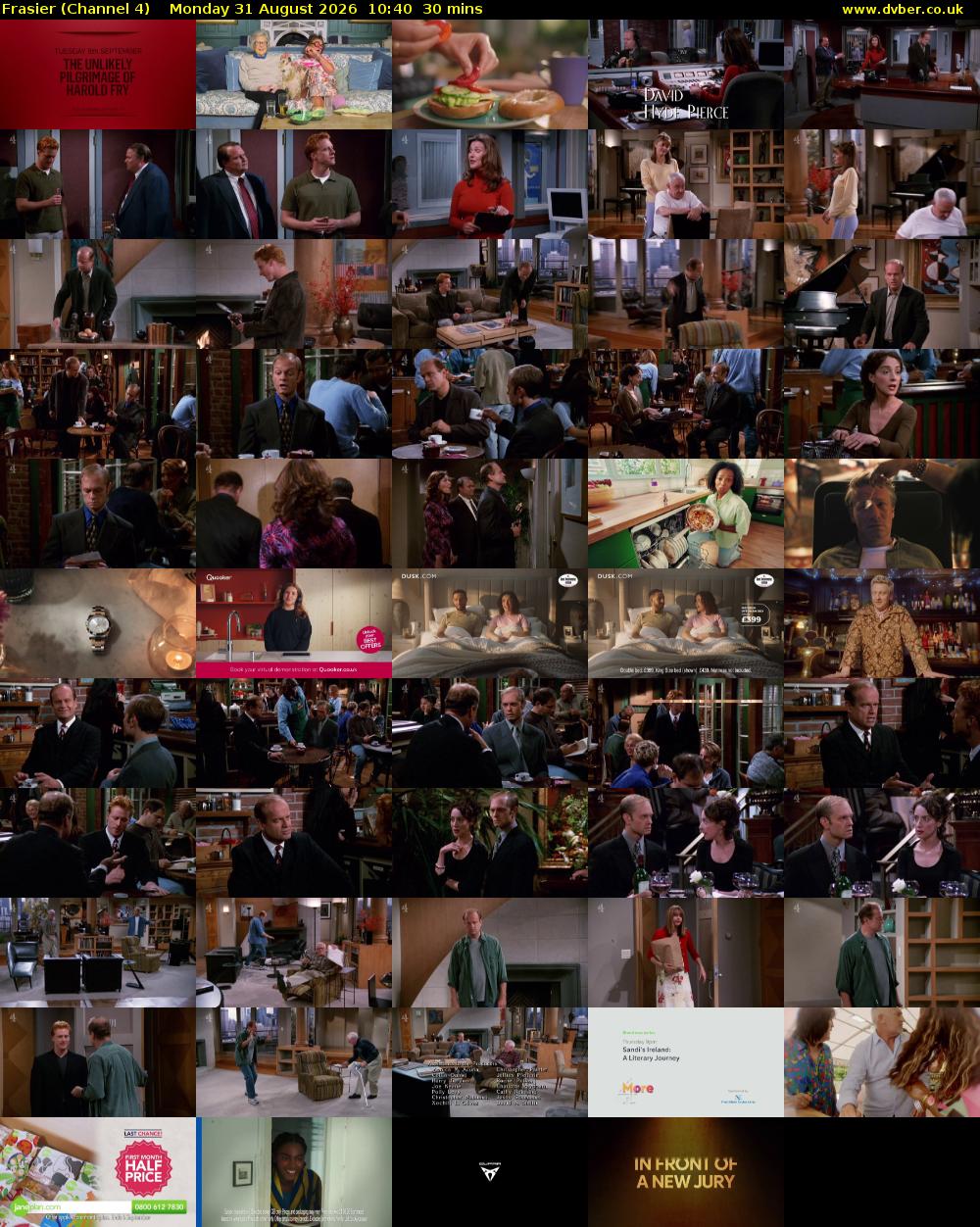 Frasier (Channel 4) Monday 31 August 2026 10:40 - 11:10