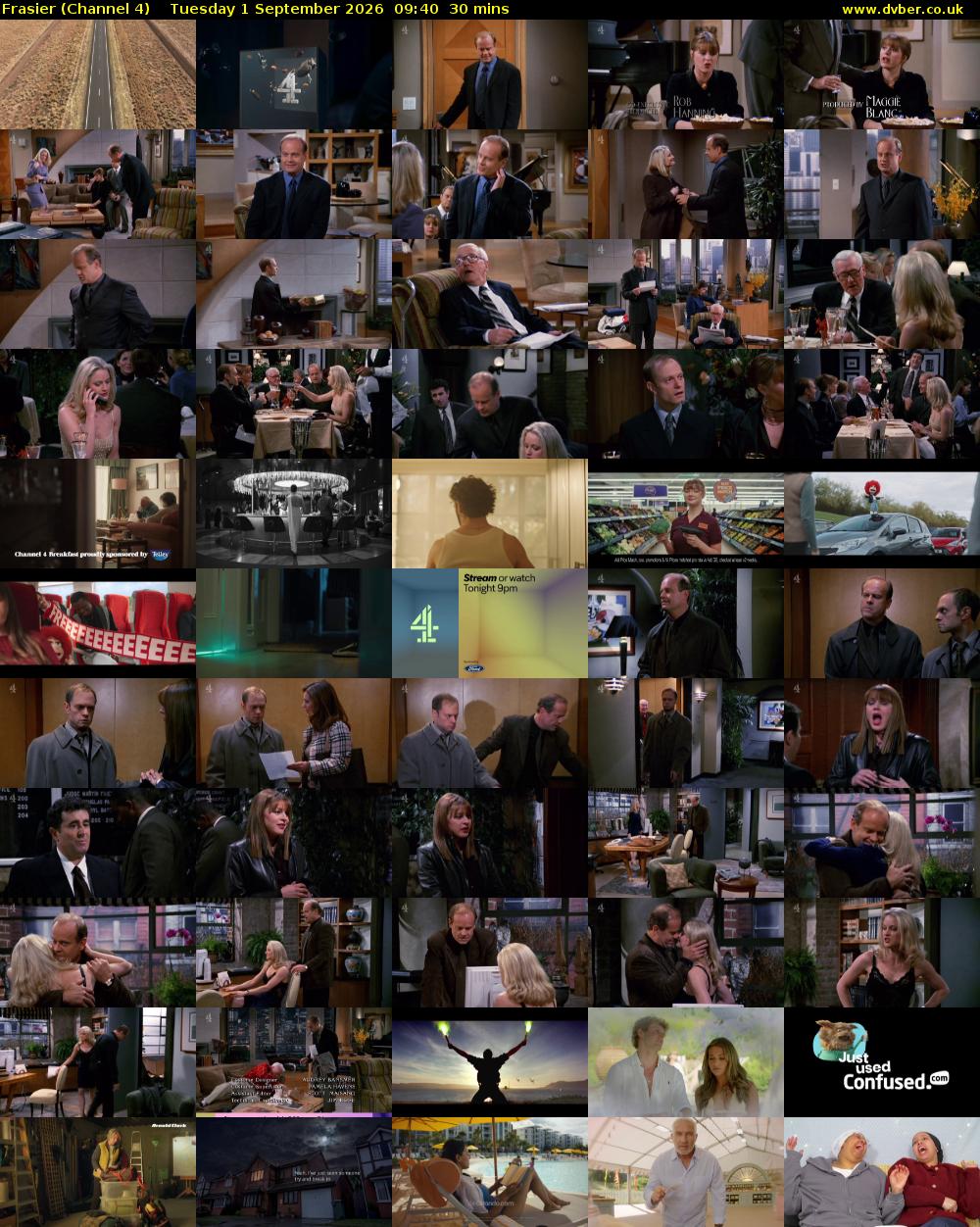 Frasier (Channel 4) Tuesday 1 September 2026 09:40 - 10:10