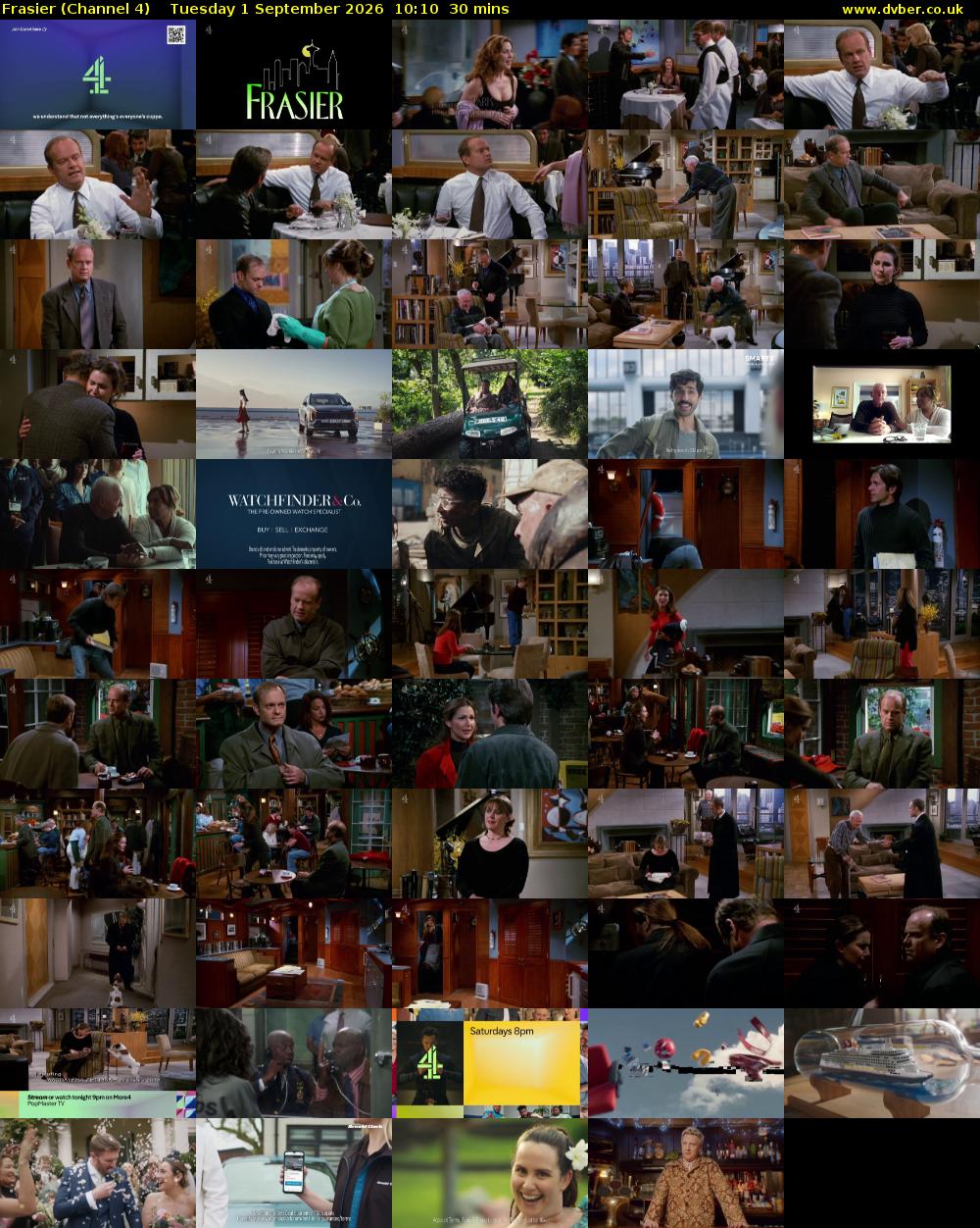 Frasier (Channel 4) Tuesday 1 September 2026 10:10 - 10:40