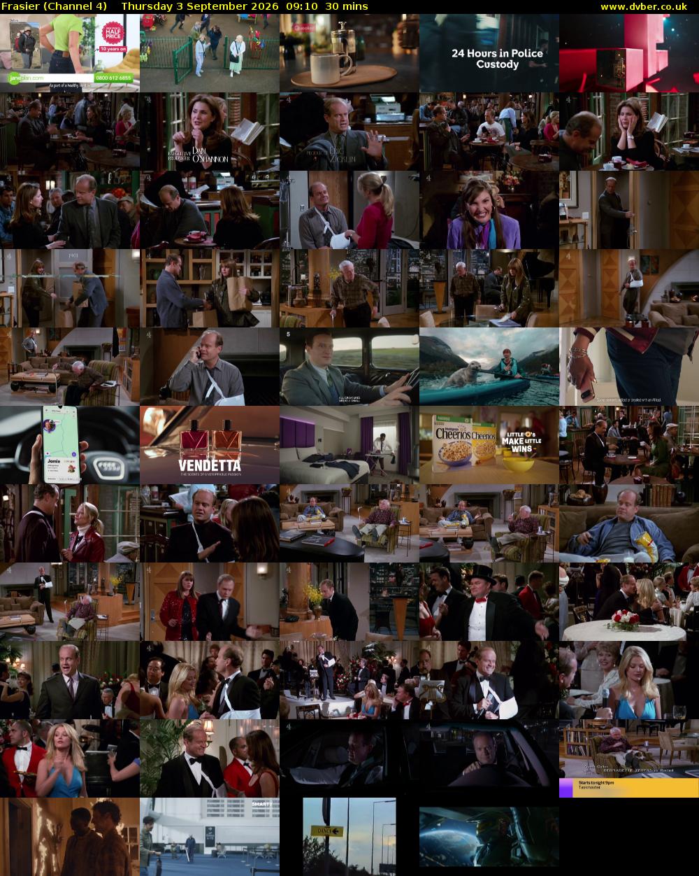 Frasier (Channel 4) Thursday 3 September 2026 09:10 - 09:40