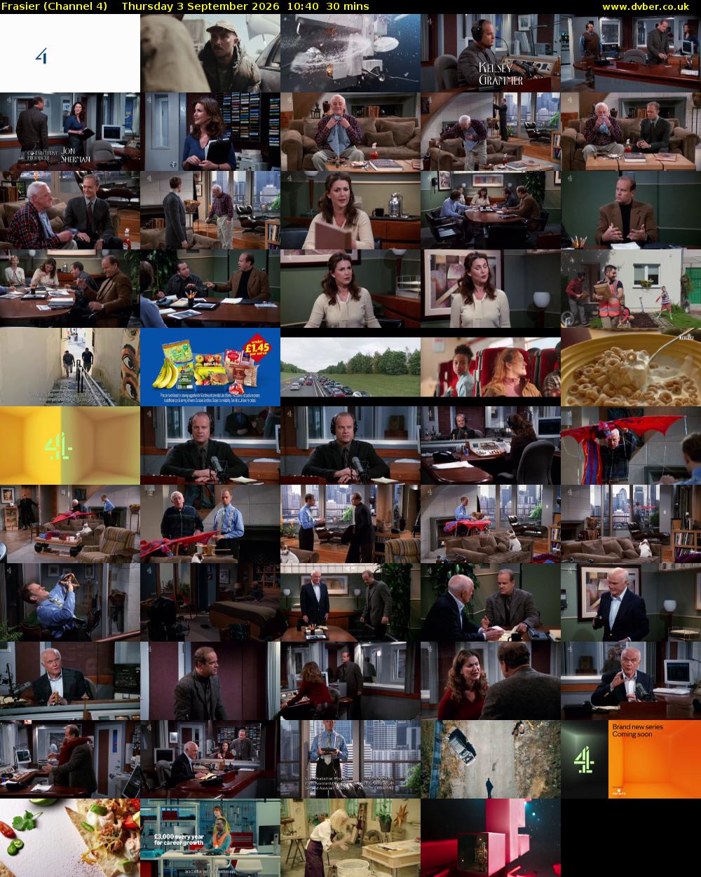 Frasier (Channel 4) Thursday 3 September 2026 10:40 - 11:10