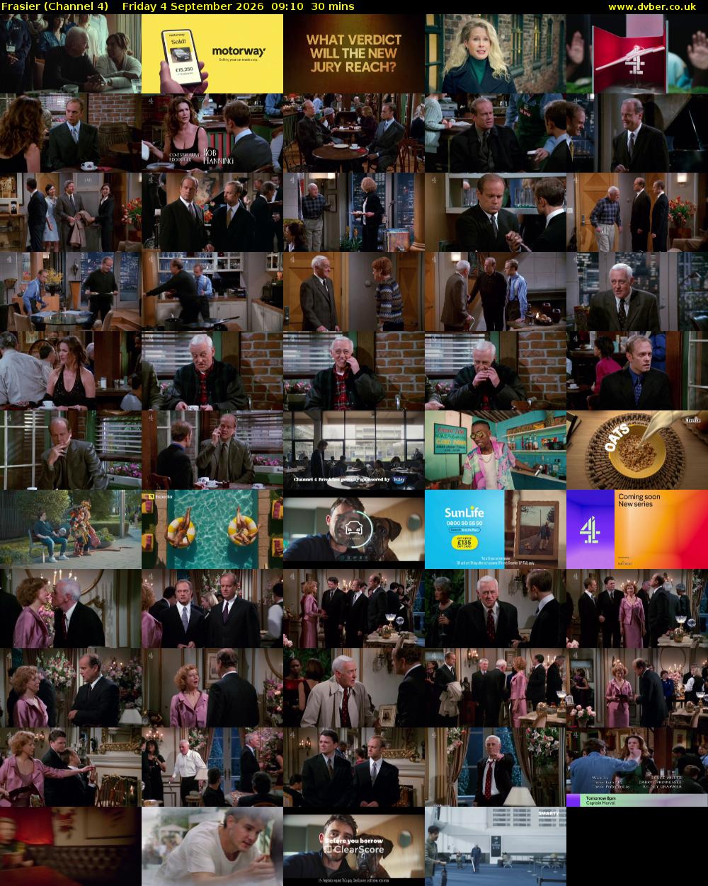 Frasier (Channel 4) Friday 4 September 2026 09:10 - 09:40