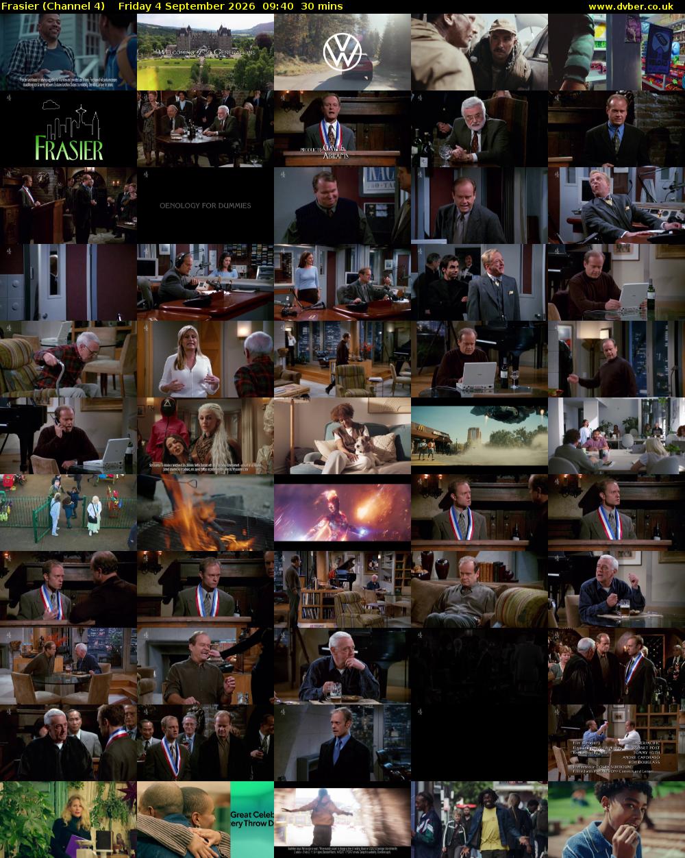 Frasier (Channel 4) Friday 4 September 2026 09:40 - 10:10