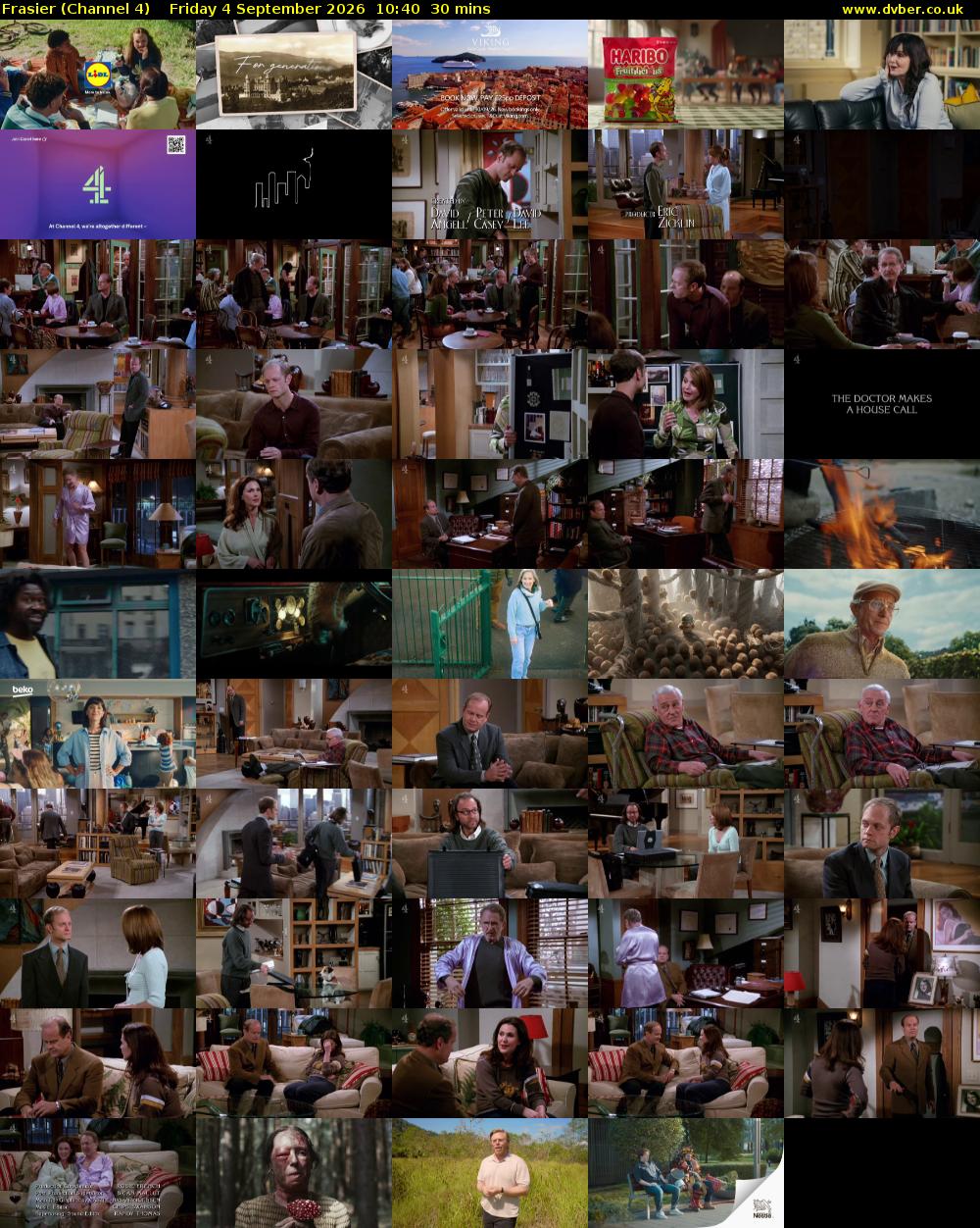 Frasier (Channel 4) Friday 4 September 2026 10:40 - 11:10