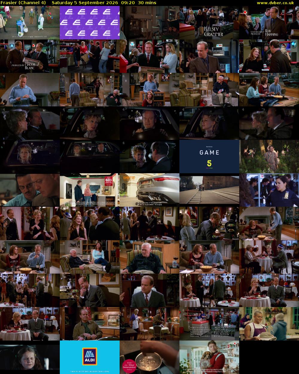 Frasier (Channel 4) Saturday 5 September 2026 09:20 - 09:50