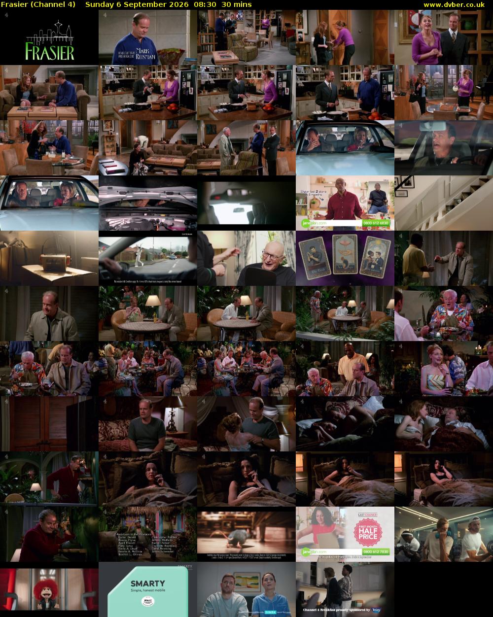 Frasier (Channel 4) Sunday 6 September 2026 08:30 - 09:00
