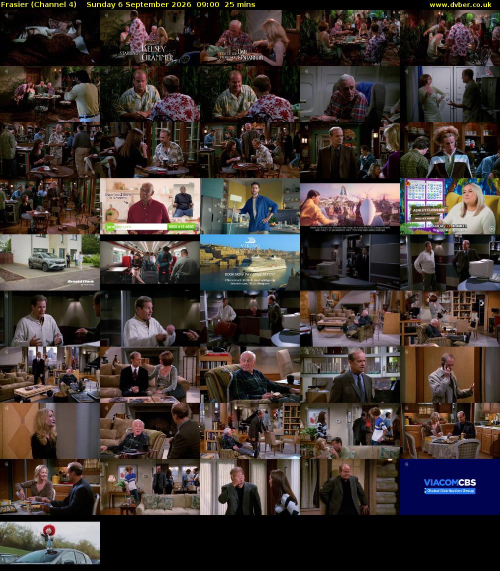Frasier (Channel 4) Sunday 6 September 2026 09:00 - 09:25