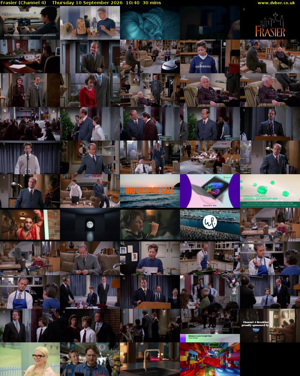 Frasier (Channel 4) Thursday 10 September 2026 10:40 - 11:10
