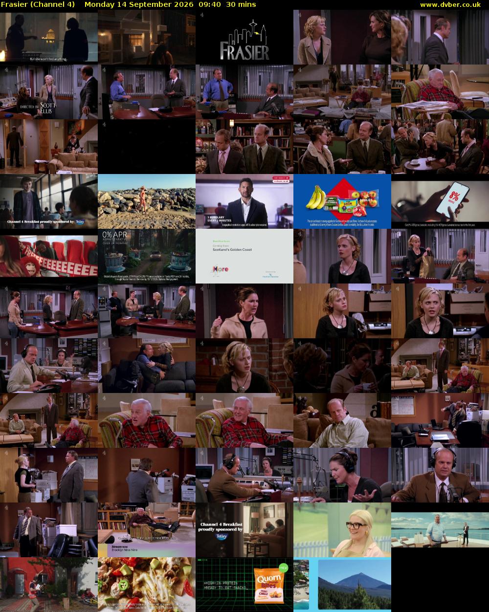Frasier (Channel 4) Monday 14 September 2026 09:40 - 10:10