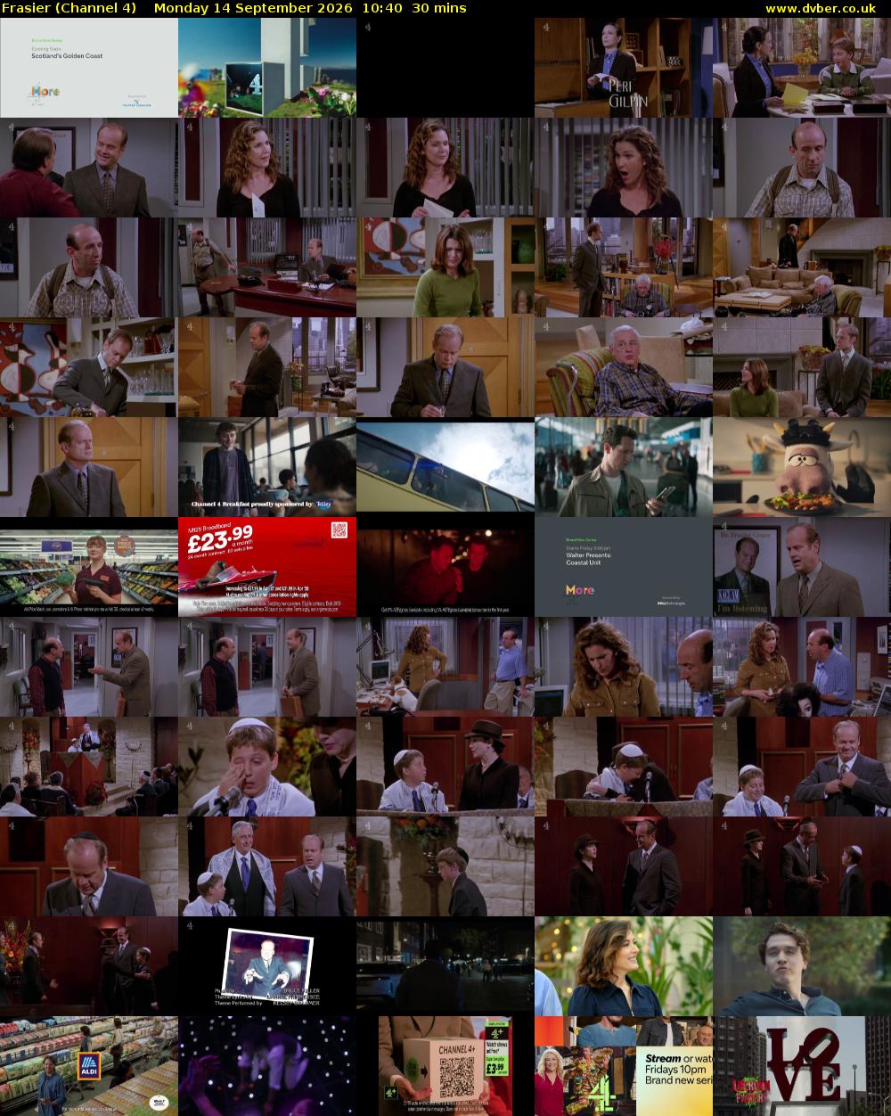 Frasier (Channel 4) Monday 14 September 2026 10:40 - 11:10