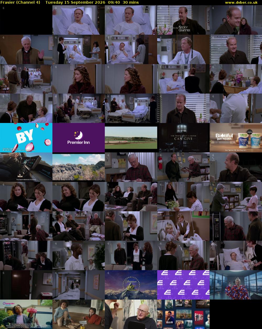 Frasier (Channel 4) Tuesday 15 September 2026 09:40 - 10:10