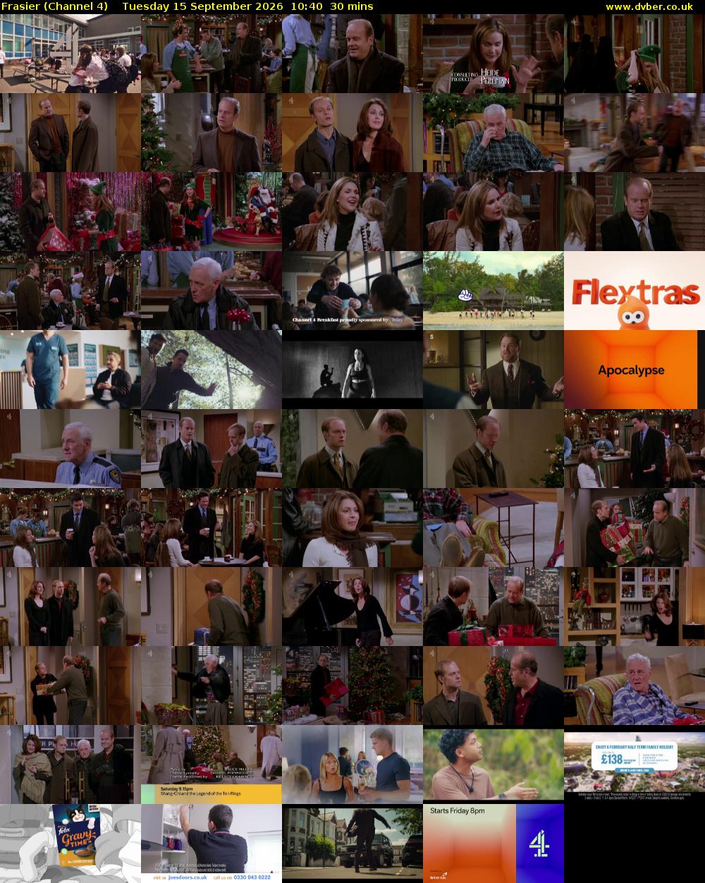 Frasier (Channel 4) Tuesday 15 September 2026 10:40 - 11:10