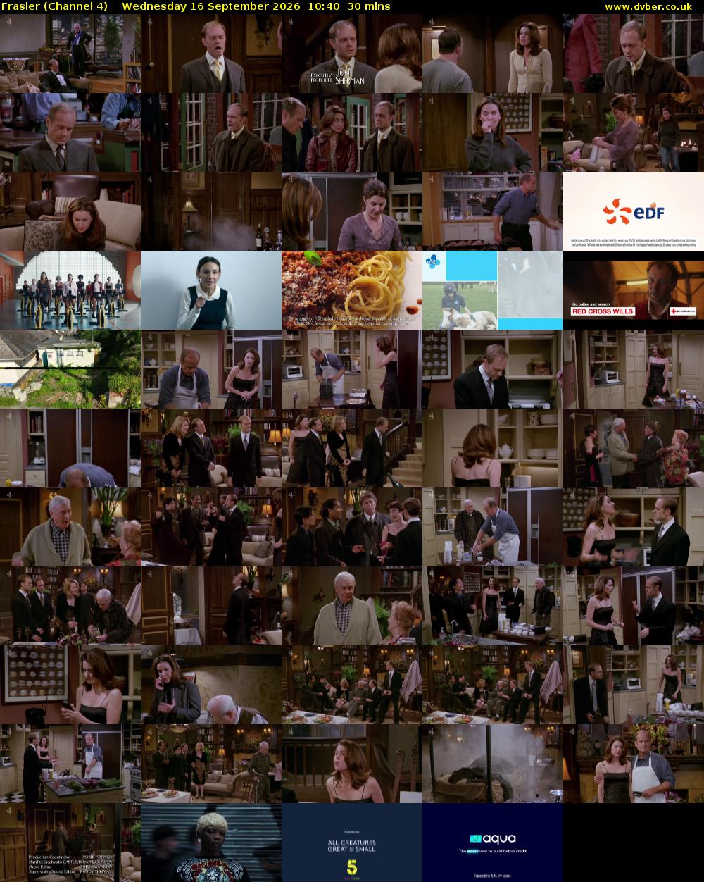 Frasier (Channel 4) Wednesday 16 September 2026 10:40 - 11:10