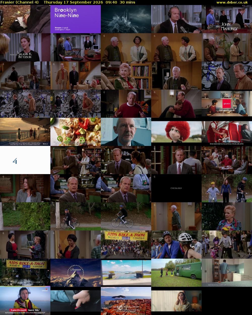 Frasier (Channel 4) Thursday 17 September 2026 09:40 - 10:10